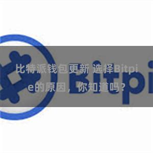 比特派钱包更新 选择Bitpie的原因，你知道吗？