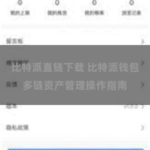 比特派直链下载 比特派钱包多链资产管理操作指南