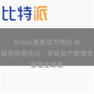 Bitpie最新官方钱包 Bitpie钱包使用技巧：多链资产管理全攻略