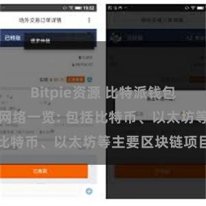 Bitpie资源 比特派钱包支持的区块链网络一览: 包括比特币、以太坊等主要区块链项目