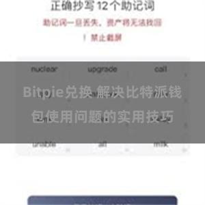 Bitpie兑换 解决比特派钱包使用问题的实用技巧