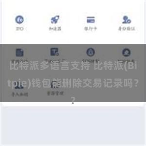 比特派多语言支持 比特派(Bitpie)钱包能删除交易记录吗？