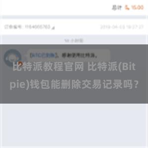 比特派教程官网 比特派(Bitpie)钱包能删除交易记录吗？