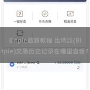 Bitpie最新教程 比特派(Bitpie)交易历史记录在哪里查看？